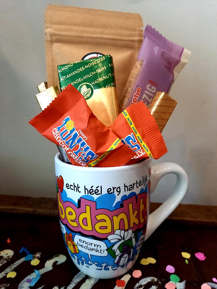 Bedankt Cadeaupakket - Mok, Thee, Chocolade | Feestelijk Verpakt